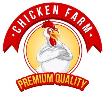 Chicken Farm Banner Featuring White Cartoon Chicken – Free Download