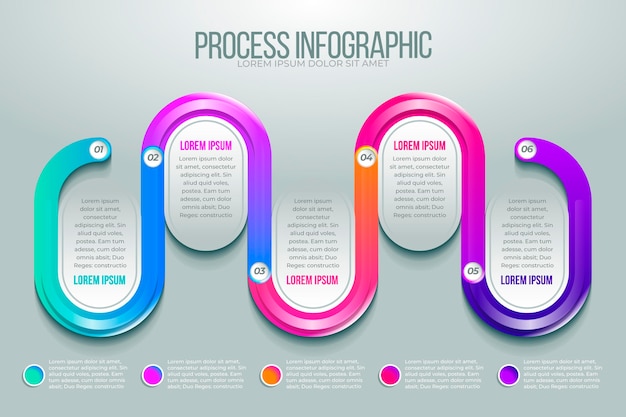 Realistic Process Infographic Template – Free to Download