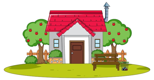 Doodle House Cartoon Design – Download Free Stock Photo