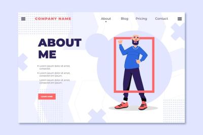 Organic Flat About Me Landing Page Template – Free Download