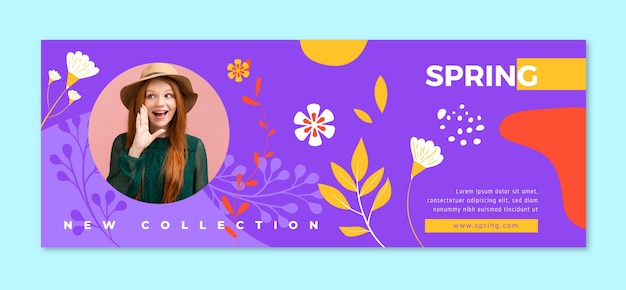 Spring Flat Social Media Cover Template – Free to Download