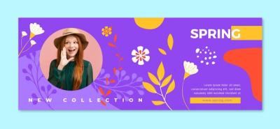 Spring Flat Social Media Cover Template – Free to Download