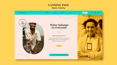 Water Charity Landing Page Design Template – Free Download