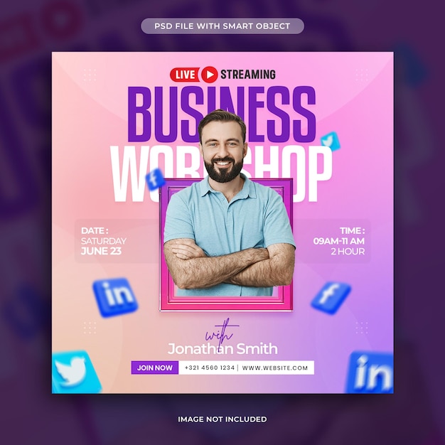 Business Workshop Social Media Post Template – Free Download