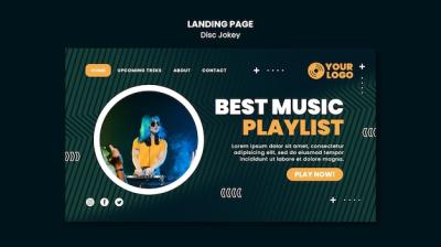 Music Playlist Landing Page Template – Free Download