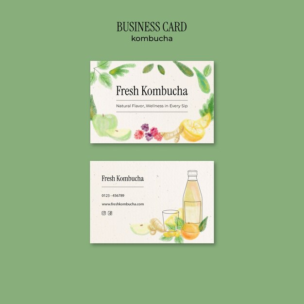 Delicious Kombucha Business Card Template – Free Download