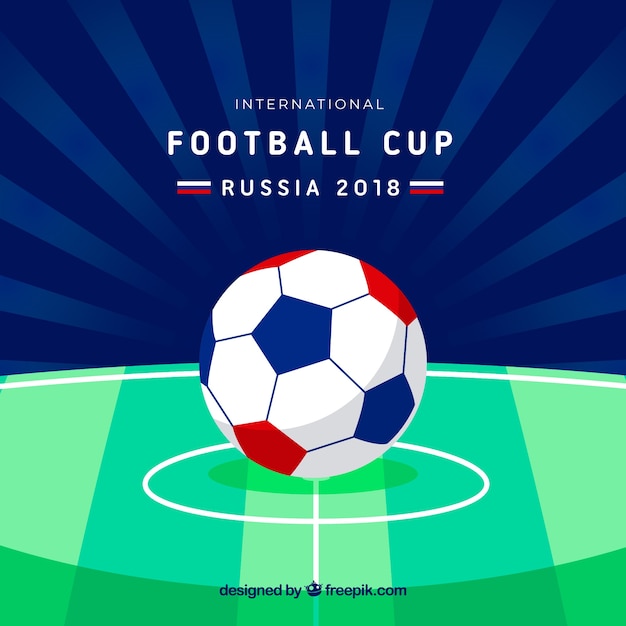 World Football Cup Background Featuring a Ball on the Field – Free Download