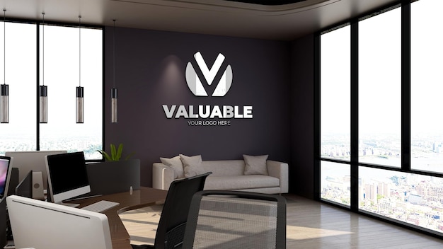 3D Logo Mockup in Modern Office Lobby Waiting Room – Free Stock Photo, Download for Free