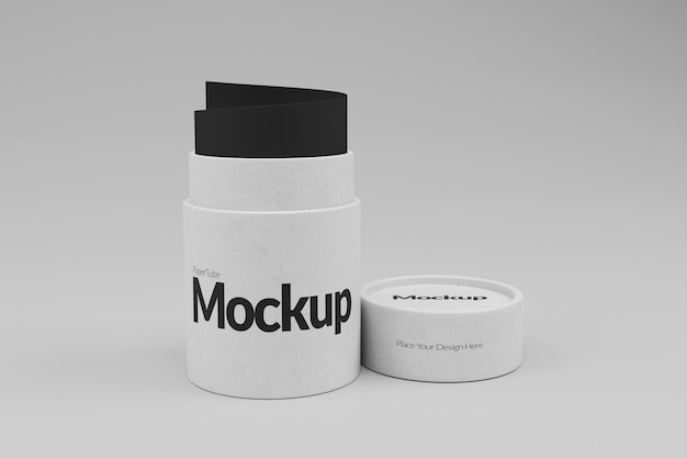 A White Paper Tube Mockup – Free Download