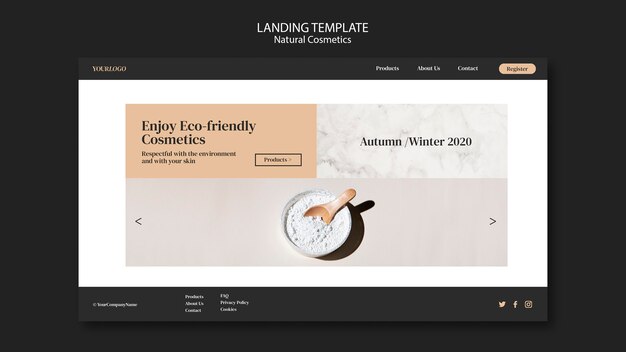 Natural Cosmetics Landing Page Template – Free Stock Photo, Download for Free