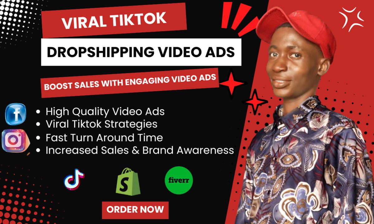 I Will Create Viral TikTok Dropshipping Product Promotion Video Ads (UGC Video Ads Post)