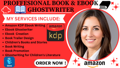 I will do amazon kdp ebook writing ebook ghostwriter ebook promotion, and book trailer