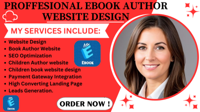 I will design book author website, ebook landing page, children book website