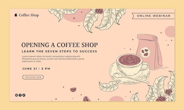 Engraving Coffee Plantation Webinar Template – Free Download