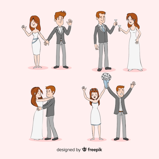 Cartoon Newlyweds Collection – Free Stock Photos for Download