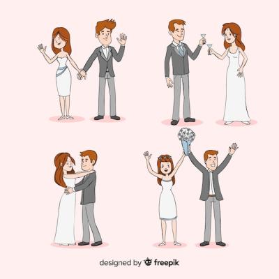 Cartoon Newlyweds Collection – Free Stock Photos for Download