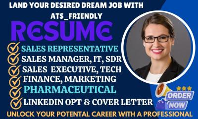 I Will Write a Winning Resume for Pharmaceutical Sales Executives, Sales Managers, SaaS SDRs, and BDRs