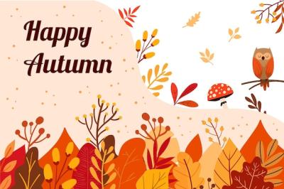 Hand Drawn Flat Autumn Background – Free to Download