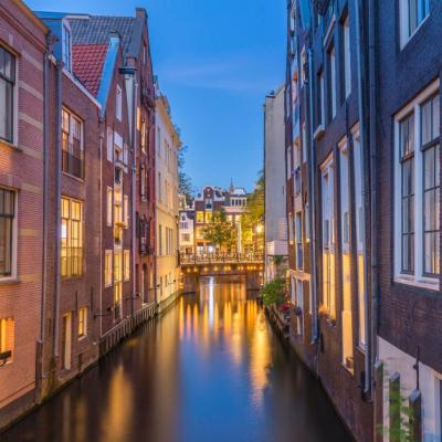 Historic Night View of Amsterdam’s City Center – Free to Download