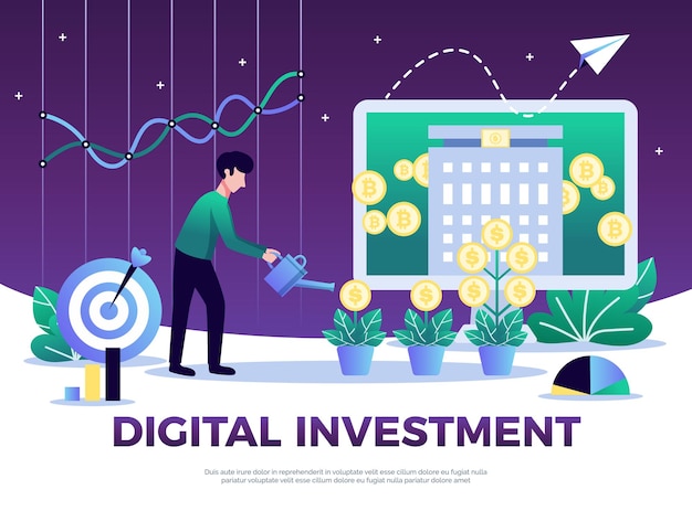 Digital Investment Composition: Conceptual Illustration for Free Download