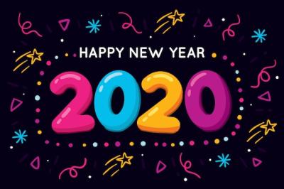 Hand Drawn New Year 2020 Background – Free Download