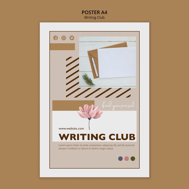 Writing Club Poster Template – Free Stock Photo for Download