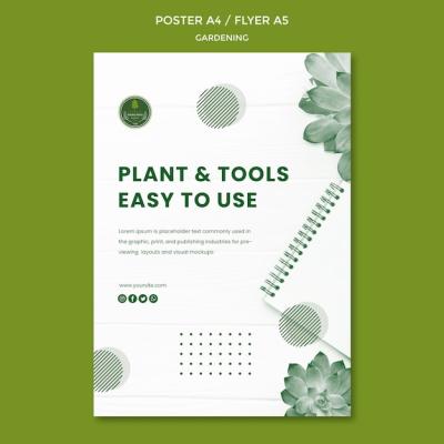 Stylish Gardening Poster Template for Your Projects – Free Download