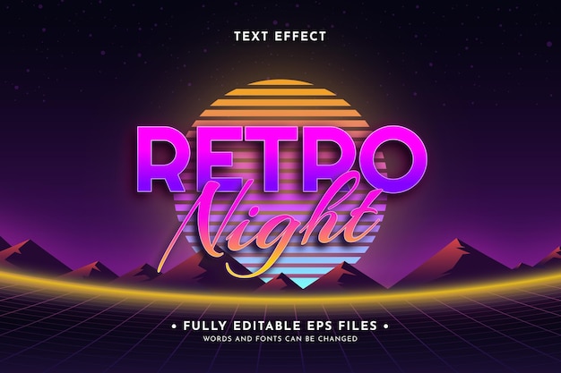 Retro Neon Text Effect Design – Free Download