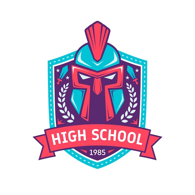 Hand Drawn High School Logo Design – Free Download