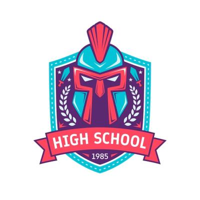 Hand Drawn High School Logo Design – Free Download