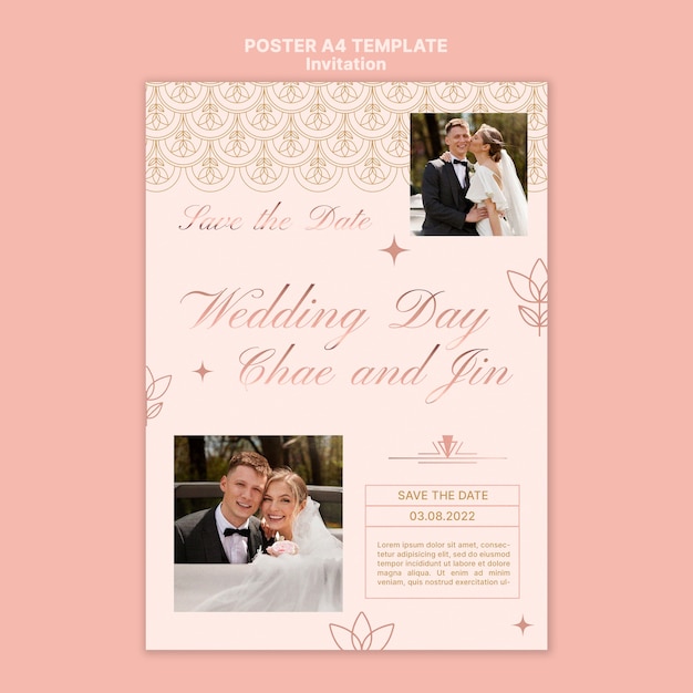 Rose Gold Invitation Poster Template – Free to Download