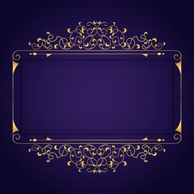 Golden Luxury Gradient Frame Template – Free Download