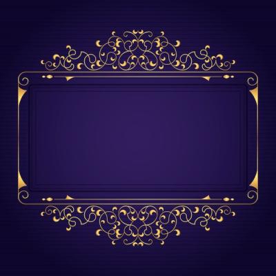 Golden Luxury Gradient Frame Template – Free Download