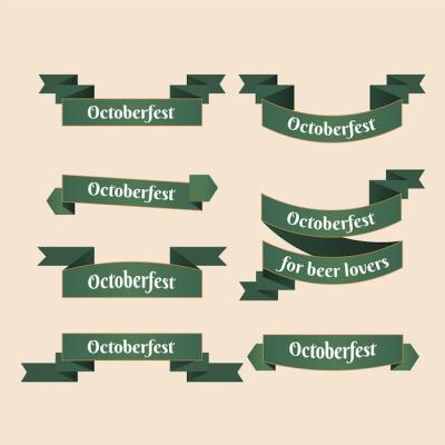 Oktoberfest Ribbons Pack in Flat Design – Free to Download