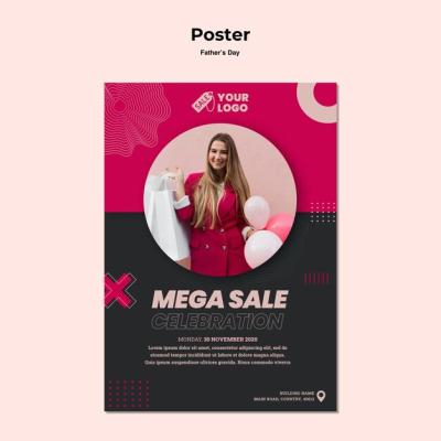 Shopping Sale Poster Template Featuring Stunning Imagery – Free Download