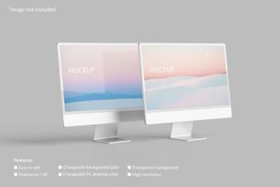 Minimalist Dual PC Desktop Screen Mockup – Free Download