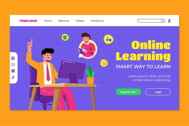 Hand Drawn Online Tutor Landing Page – Free Download