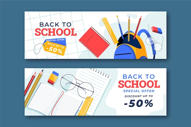 Back to School Sale Banners Set – Free to Download