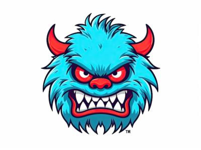 Monster Character Cartoon Logo Badge Design – Free Download