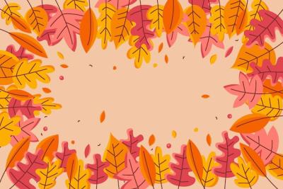 Autumn Leaves Background in Flat Design – Free Download