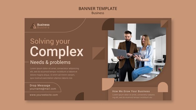 Flat Design Banner Business Template – Free Download