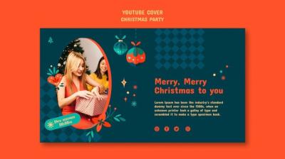 Christmas Party YouTube Cover Template – Free Download