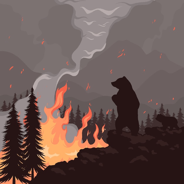 Hand Drawn Wildfire Illustration – Free Download