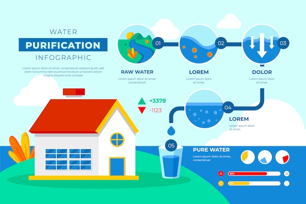 Industry Flat Water Purification Infographic – Free Download