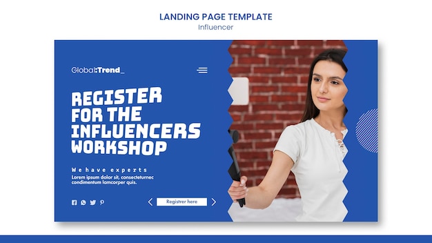 Influencers Workshop Landing Page Template – Free Download