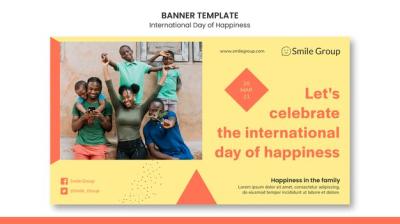 International Day of Happiness Banner – Free Download