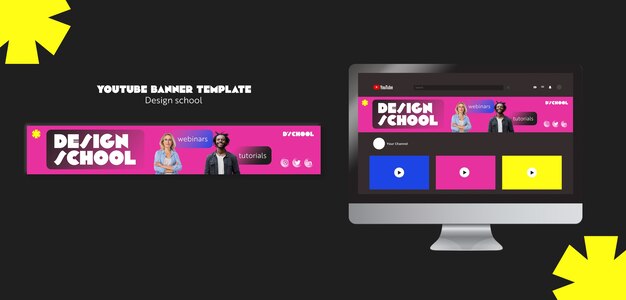 Graphic Design School and Classes YouTube Banner Template – Free Download