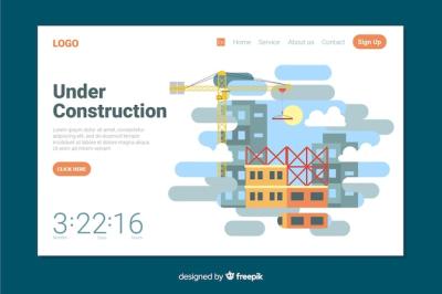 Under Construction Landing Page: Free Download of Vector Template