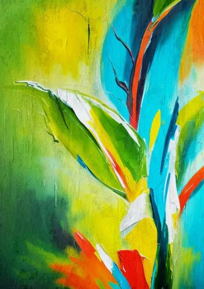 Modern Abstract Colorful Jungle Expressionism Painting – Free Download