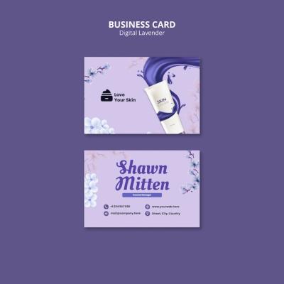 Digital Lavender Business Card Template – Free to Download